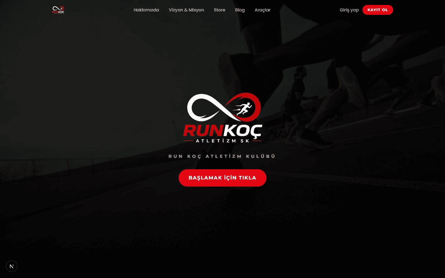 RunKoc website landing page